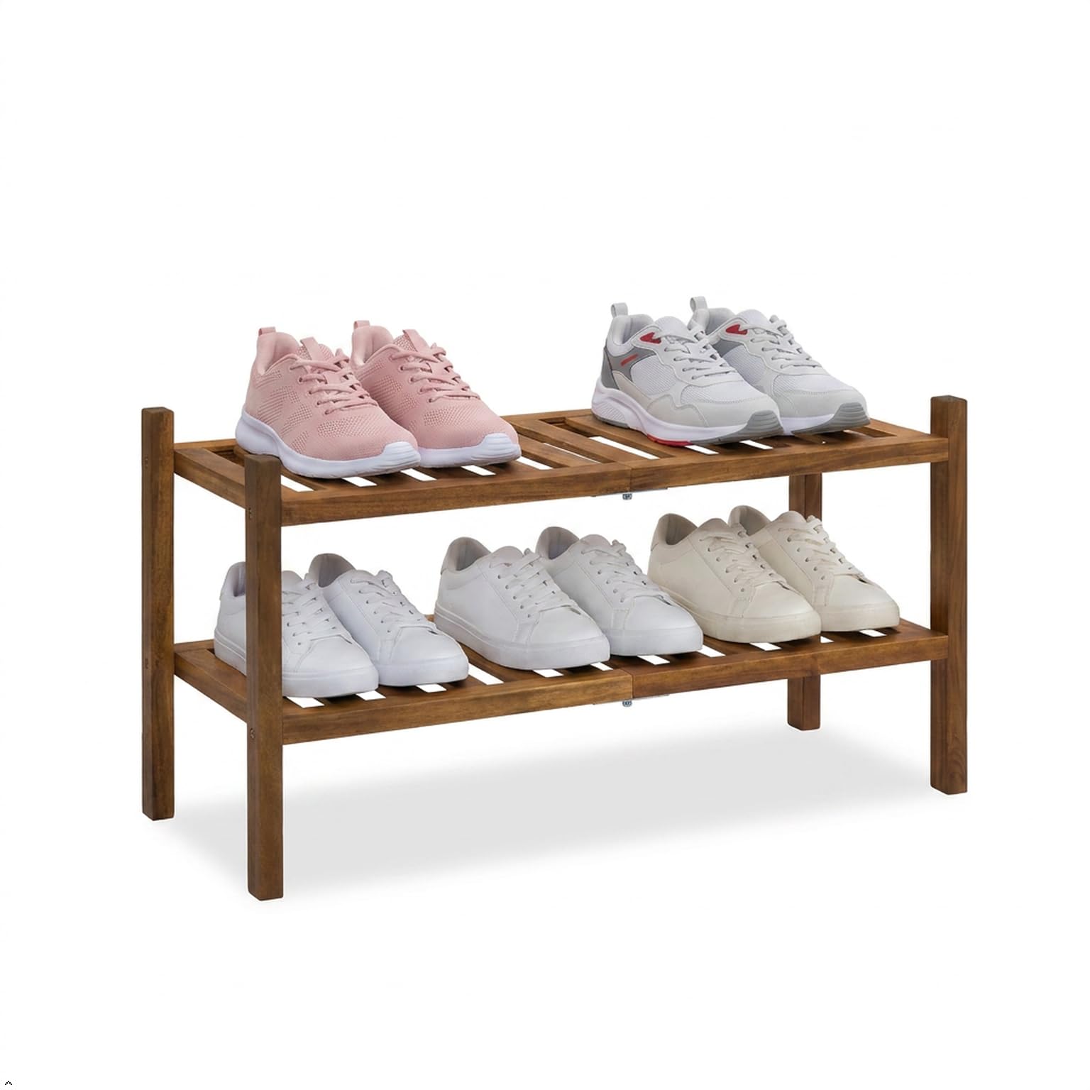 Amazon.com: VICTORY RELAX 2 Tier Shoe Rack, Stackable Acacia Wood